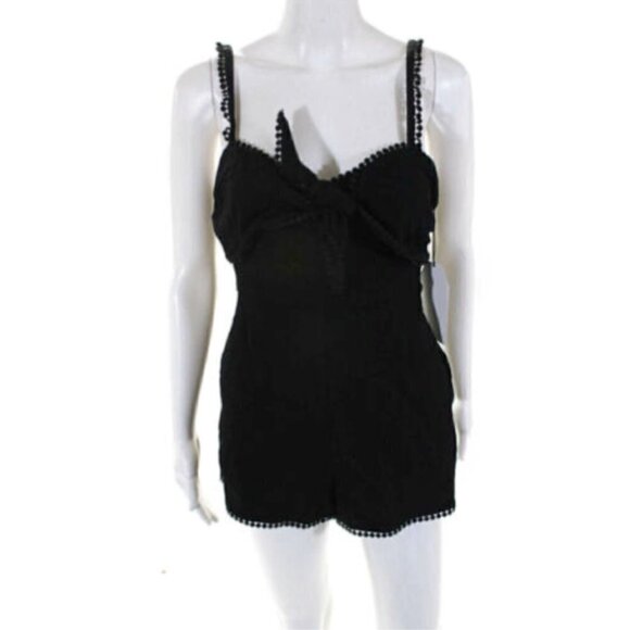 Shaycation x REVOLVE Eyelet Trim Linen Romper XXS - Picture 4 of 11